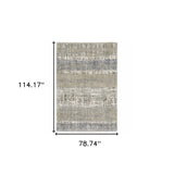 7' X 9' Grey And Ivory Abstract Lines Area Rug - Homeroots