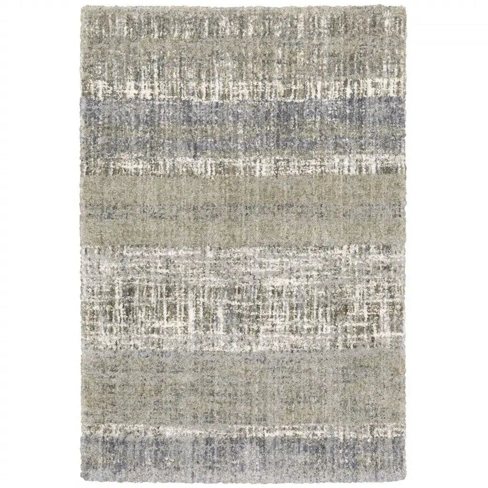 8' X 10' Grey And Ivory Abstract Lines Area Rug - Homeroots