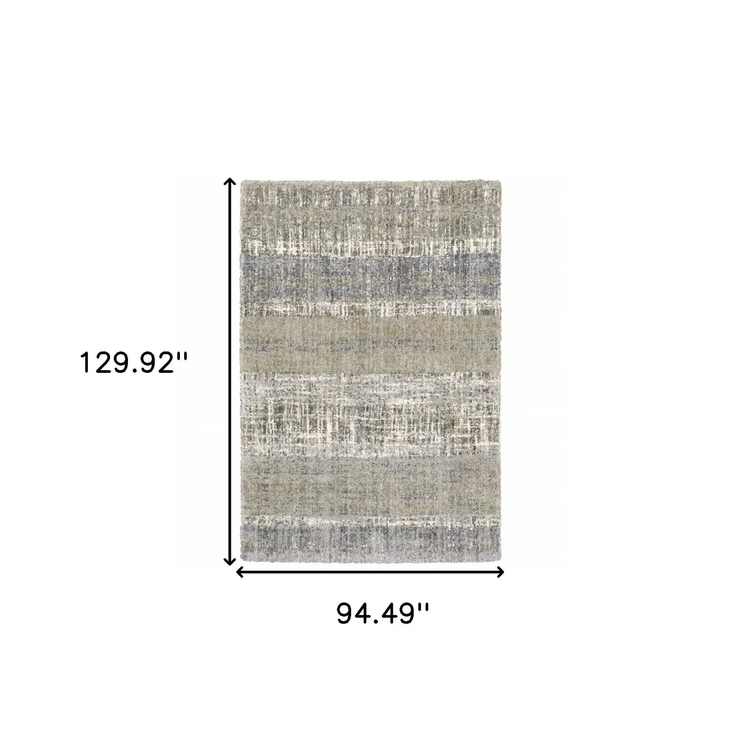 8' X 10' Grey And Ivory Abstract Lines Area Rug - Homeroots - Flyclothing LLC
