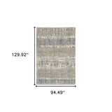 8' X 10' Grey And Ivory Abstract Lines Area Rug - Homeroots - Flyclothing LLC