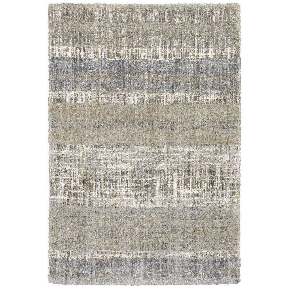 8' X 10' Grey And Ivory Abstract Lines Area Rug - Homeroots - Flyclothing LLC