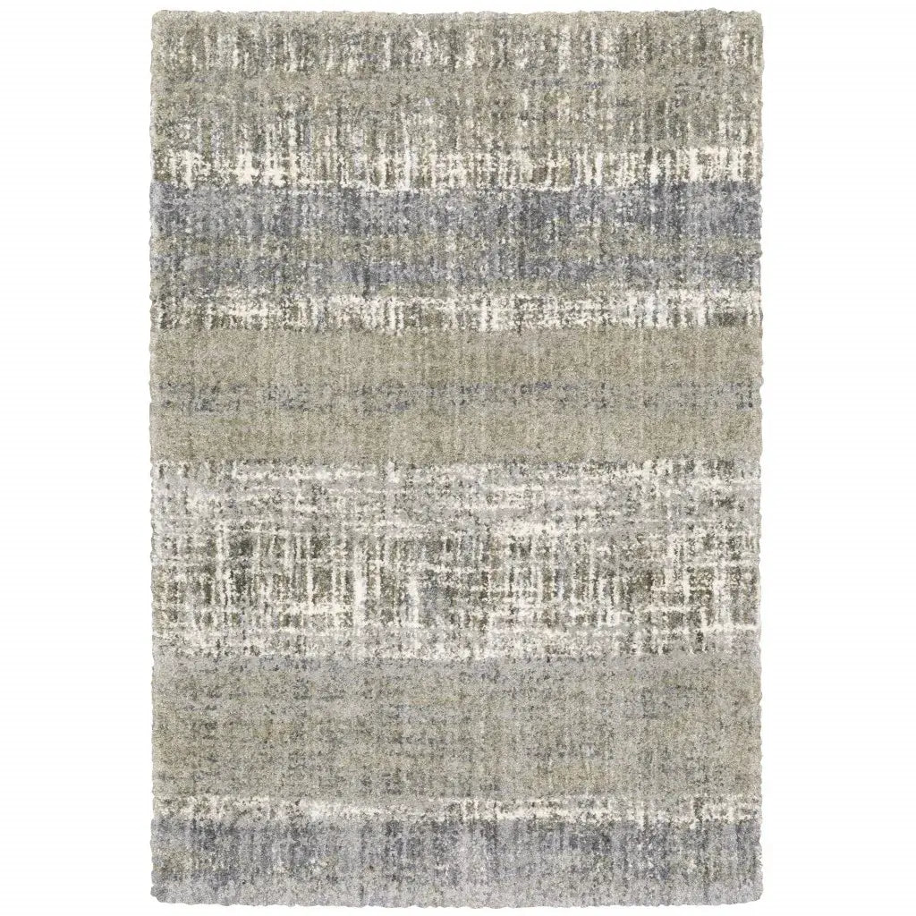 9' X 12' Grey And Ivory Abstract Lines Area Rug - Homeroots - Flyclothing LLC