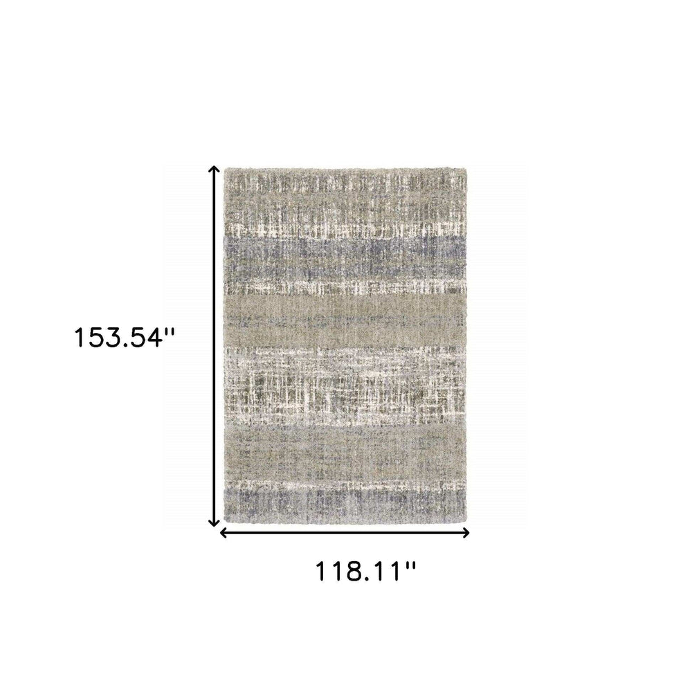 9' X 12' Grey And Ivory Abstract Lines Area Rug - Homeroots - Flyclothing LLC