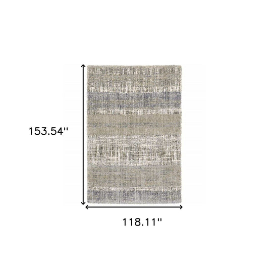 9' X 12' Grey And Ivory Abstract Lines Area Rug - Homeroots - Flyclothing LLC