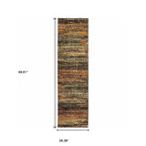 2' X 8' Gold And Slate Abstract Runner Rug - Homeroots - Flyclothing LLC