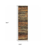 2' X 8' Gold And Slate Abstract Runner Rug - Homeroots