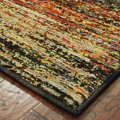 12' Gold And Slate Abstract Runner Rug - Homeroots