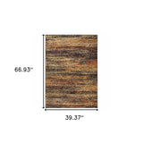 3' X 5' Orange Red Power Loom Area Rug - Homeroots