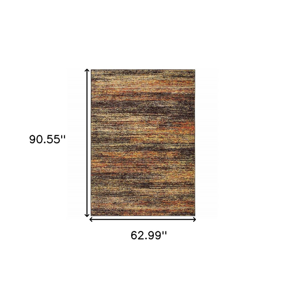 5' X 8' Gold And Slate Abstract Area Rug - Homeroots - Flyclothing LLC