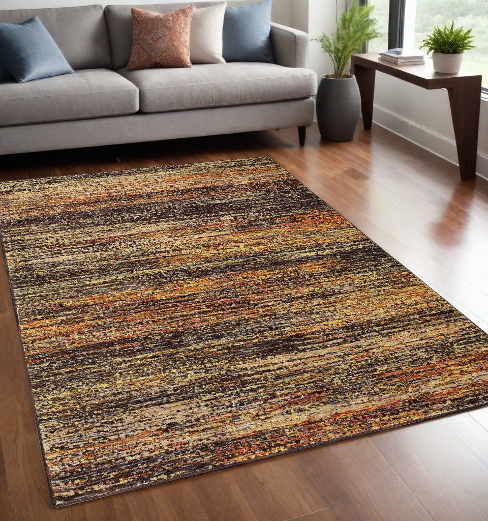 5' X 8' Gold And Slate Abstract Area Rug - Homeroots
