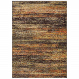 6' X 9' Gold And Slate Abstract Indoor Area Rug - Homeroots