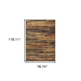 6' X 9' Gold And Slate Abstract Indoor Area Rug - Homeroots