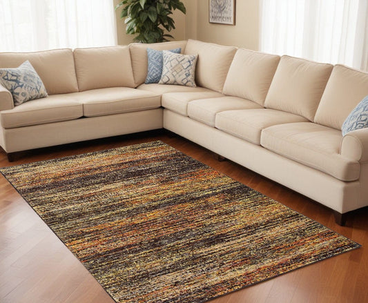 6' X 9' Gold And Slate Abstract Indoor Area Rug - Homeroots