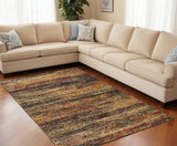 8' X 10' Gold And Slate Abstract Area Rug - Homeroots