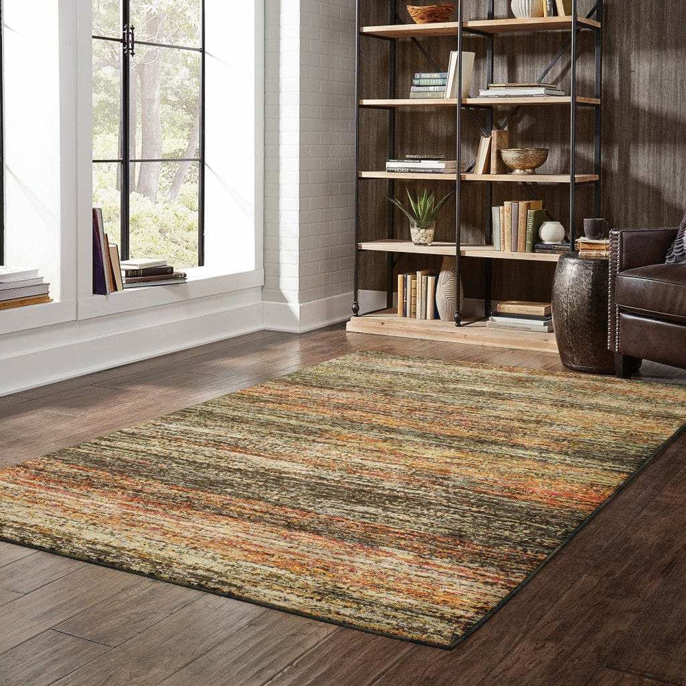 9' X 12' Gold And Slate Abstract Area Rug - Homeroots - Flyclothing LLC