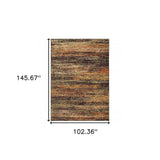 9' X 12' Gold And Slate Abstract Area Rug - Homeroots