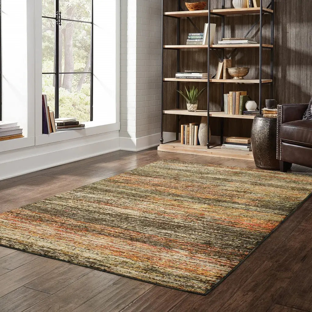 10' X 14' Gold And Slate Abstract Area Rug - Homeroots - Flyclothing LLC