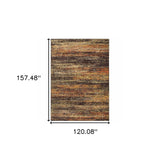 10' X 14' Gold And Slate Abstract Area Rug - Homeroots