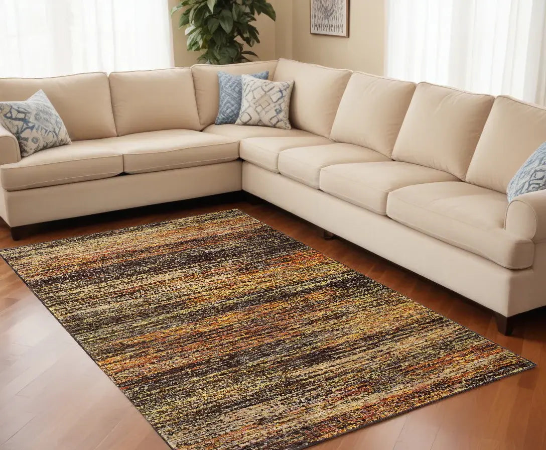 10' X 14' Gold And Slate Abstract Area Rug - Homeroots - Flyclothing LLC