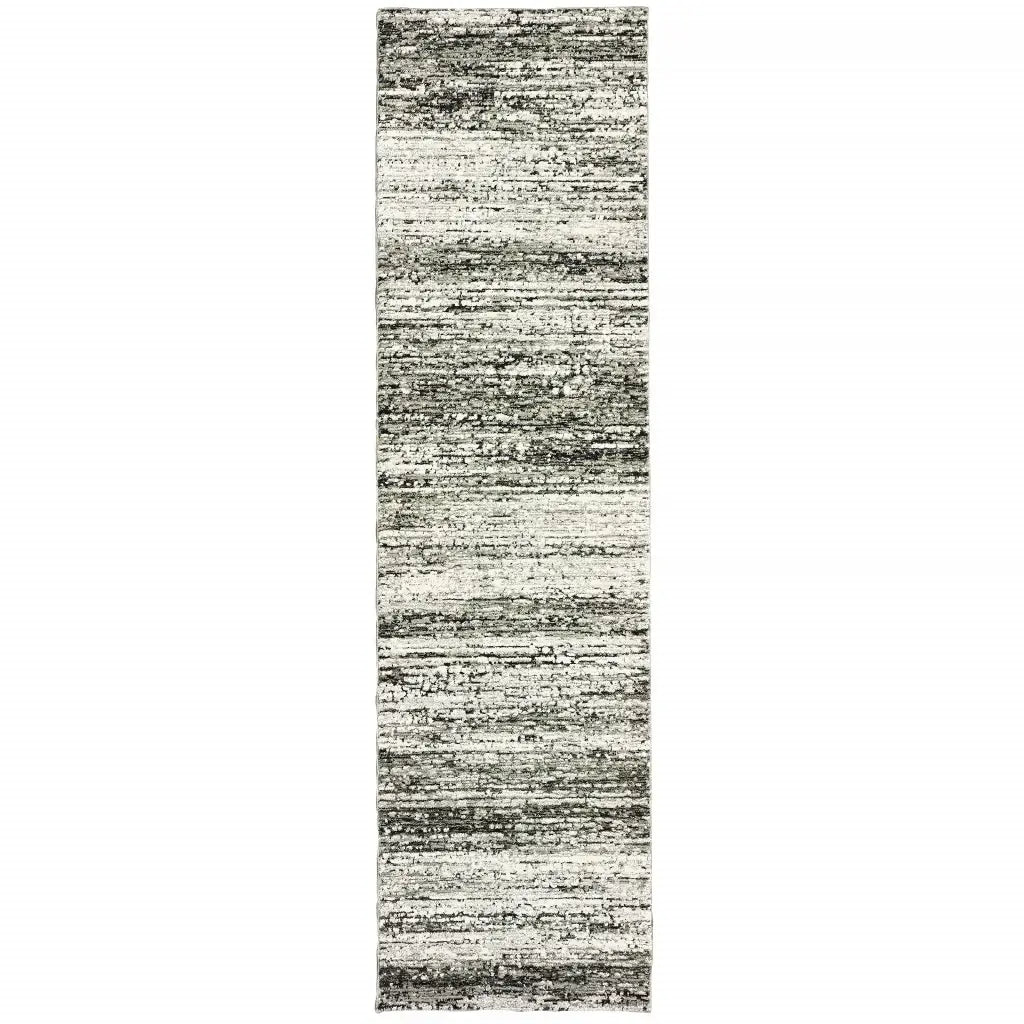 2' X 8' Ash And Slate Abstract Runner Rug - Homeroots - Flyclothing LLC