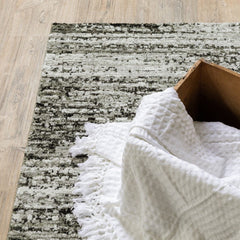 2' X 8' Ash And Slate Abstract Runner Rug - Homeroots