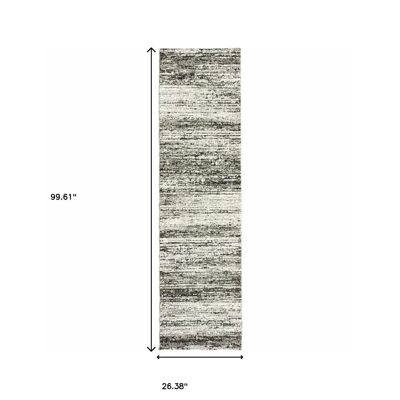 2' X 8' Ash And Slate Abstract Runner Rug - Homeroots - Flyclothing LLC