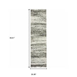 2' X 8' Ash And Slate Abstract Runner Rug - Homeroots - Flyclothing LLC