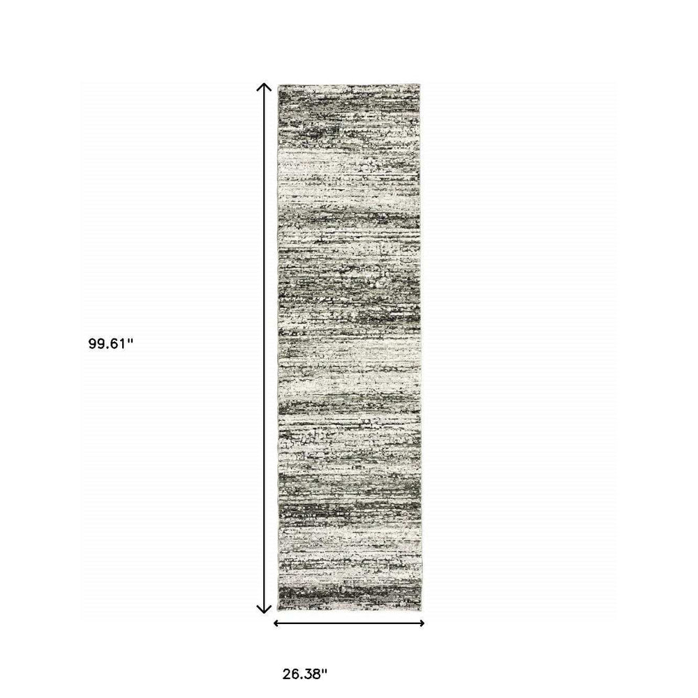 2' X 8' Ash And Slate Abstract Runner Rug - Homeroots - Flyclothing LLC