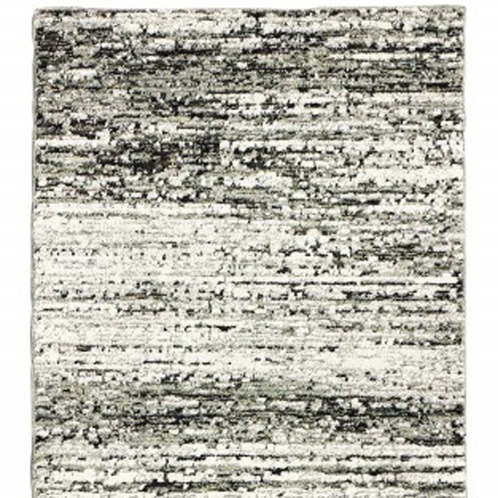 2' X 8' Ash And Slate Abstract Runner Rug - Homeroots