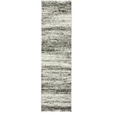 12' Ash And Slate Abstract Runner Rug - Homeroots