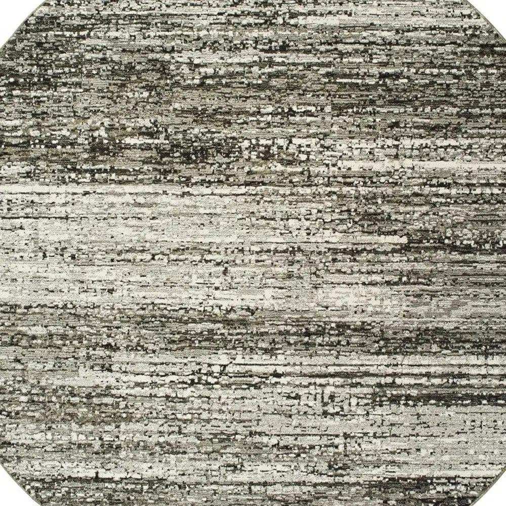 7' Round Ash And Slate Abstract Area Rug - Homeroots - Flyclothing LLC