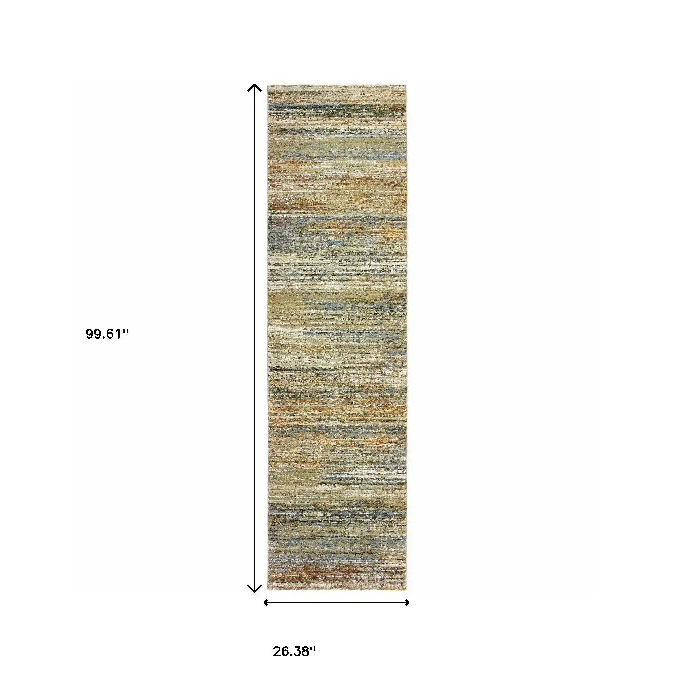 2' X 8' Gold And Green Abstract Runner Rug - Homeroots - Flyclothing LLC
