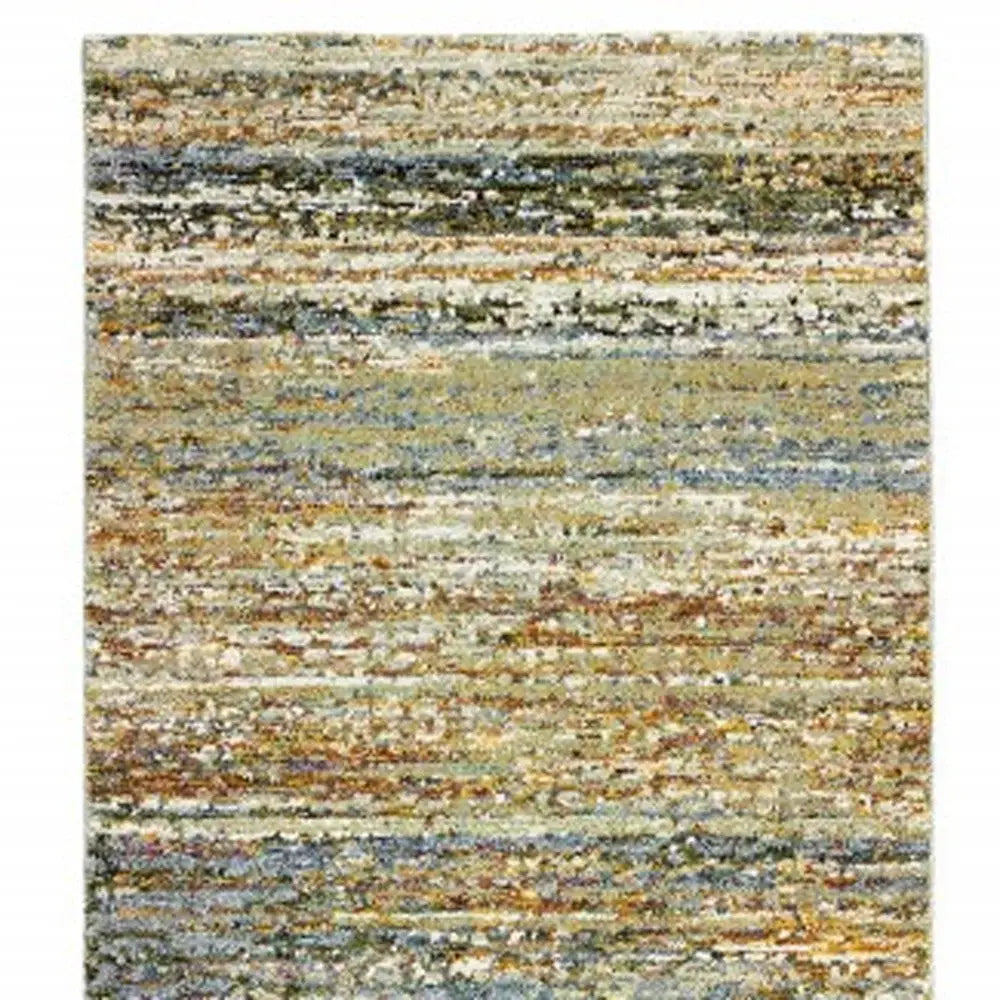 2' X 8' Gold And Green Abstract Runner Rug - Homeroots - Flyclothing LLC