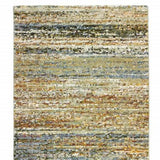 2' X 8' Gold And Green Abstract Runner Rug - Homeroots - Flyclothing LLC