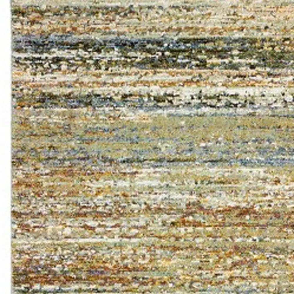 3' X 12' Gold And Green Abstract Runner Rug - Homeroots - Flyclothing LLC
