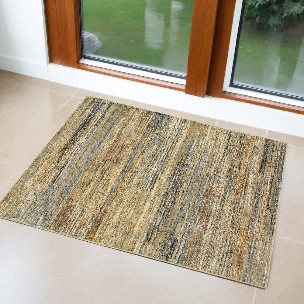 3' X 5' Blue and Ivory Power Loom Area Rug - Homeroots