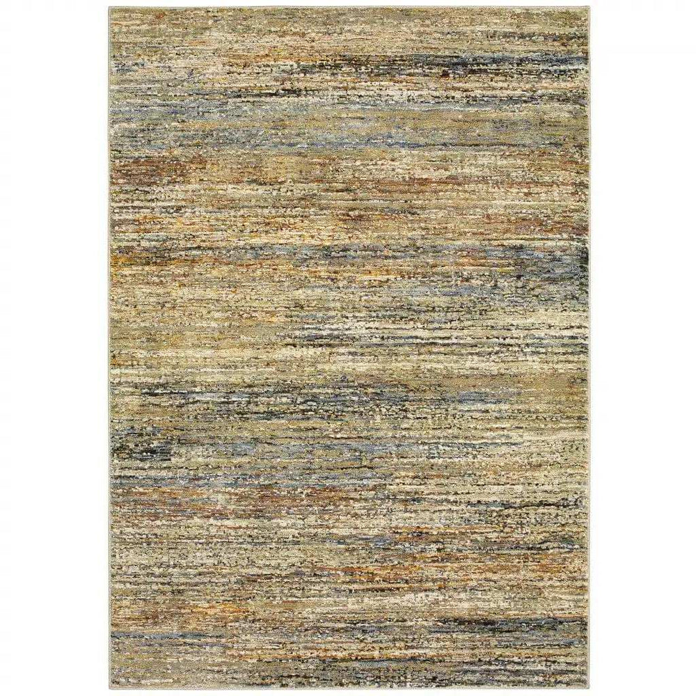 8' X 10' Gold And Green Abstract Area Rug - Homeroots - Flyclothing LLC