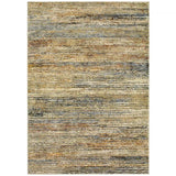 8' X 10' Gold And Green Abstract Area Rug - Homeroots