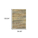 8' X 10' Gold And Green Abstract Area Rug - Homeroots - Flyclothing LLC