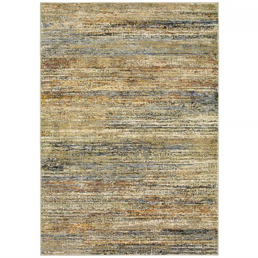 9' X 12' Gold And Green Abstract Area Rug - Homeroots - Flyclothing LLC