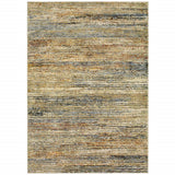 10' X 14' Gold And Green Abstract Area Rug - Homeroots