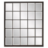Rectangular Antique Black Finish Mirror With Beveled Edge - Homeroots