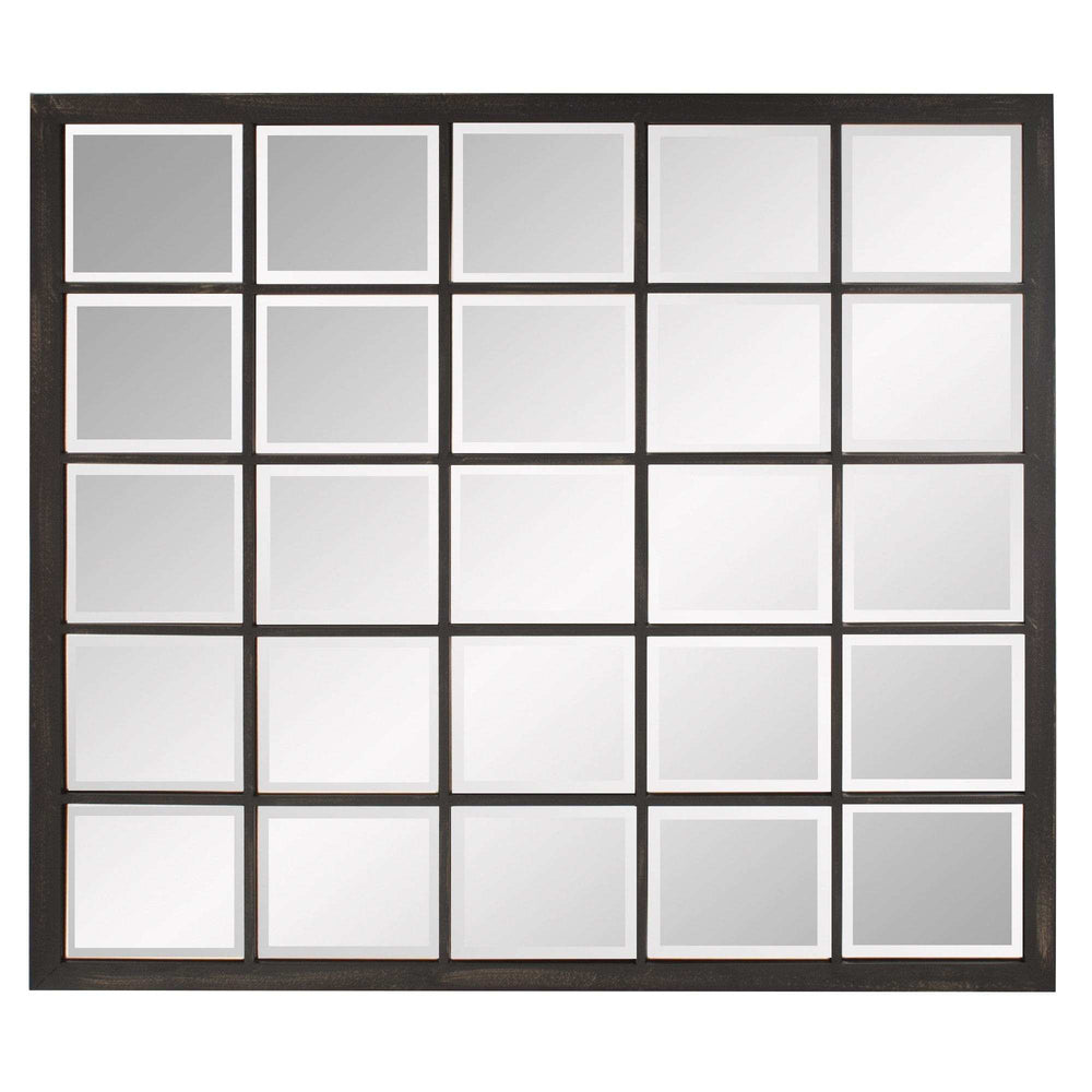 Rectangular Antique Black Finish Mirror With Beveled Edge - Homeroots - Flyclothing LLC