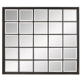 Rectangular Antique Black Finish Mirror With Beveled Edge - Homeroots