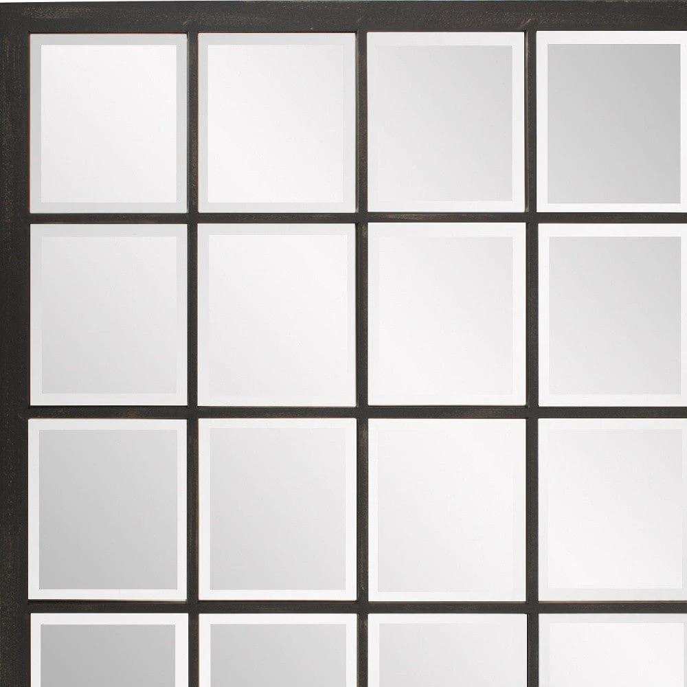 Rectangular Antique Black Finish Mirror With Beveled Edge - Homeroots - Flyclothing LLC