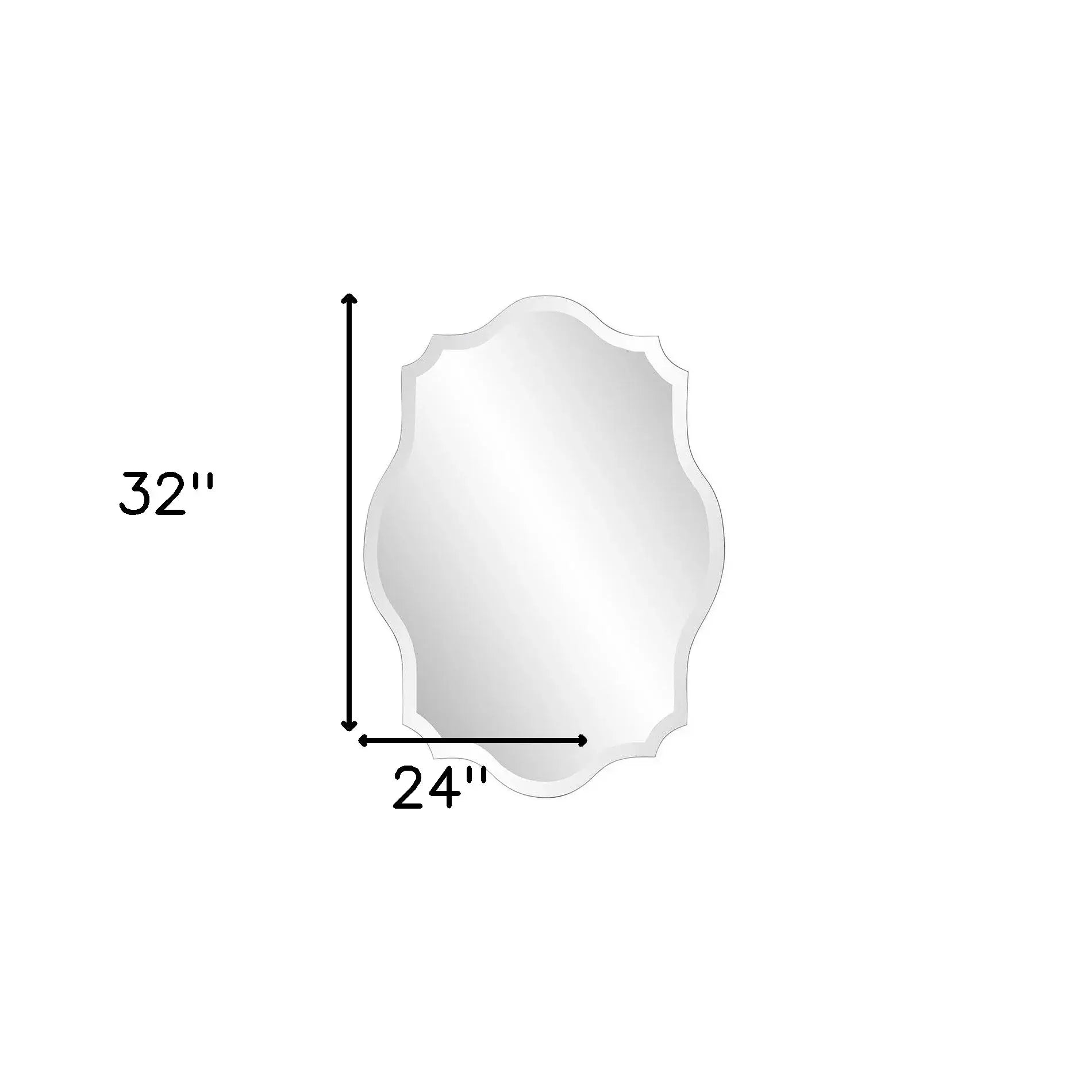 32" Clear Scalloped Edges Unframed Accent Mirror - Homeroots - Flyclothing LLC