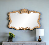 27" Gold Ornate Scroll Framed Accent Mirror - Homeroots
