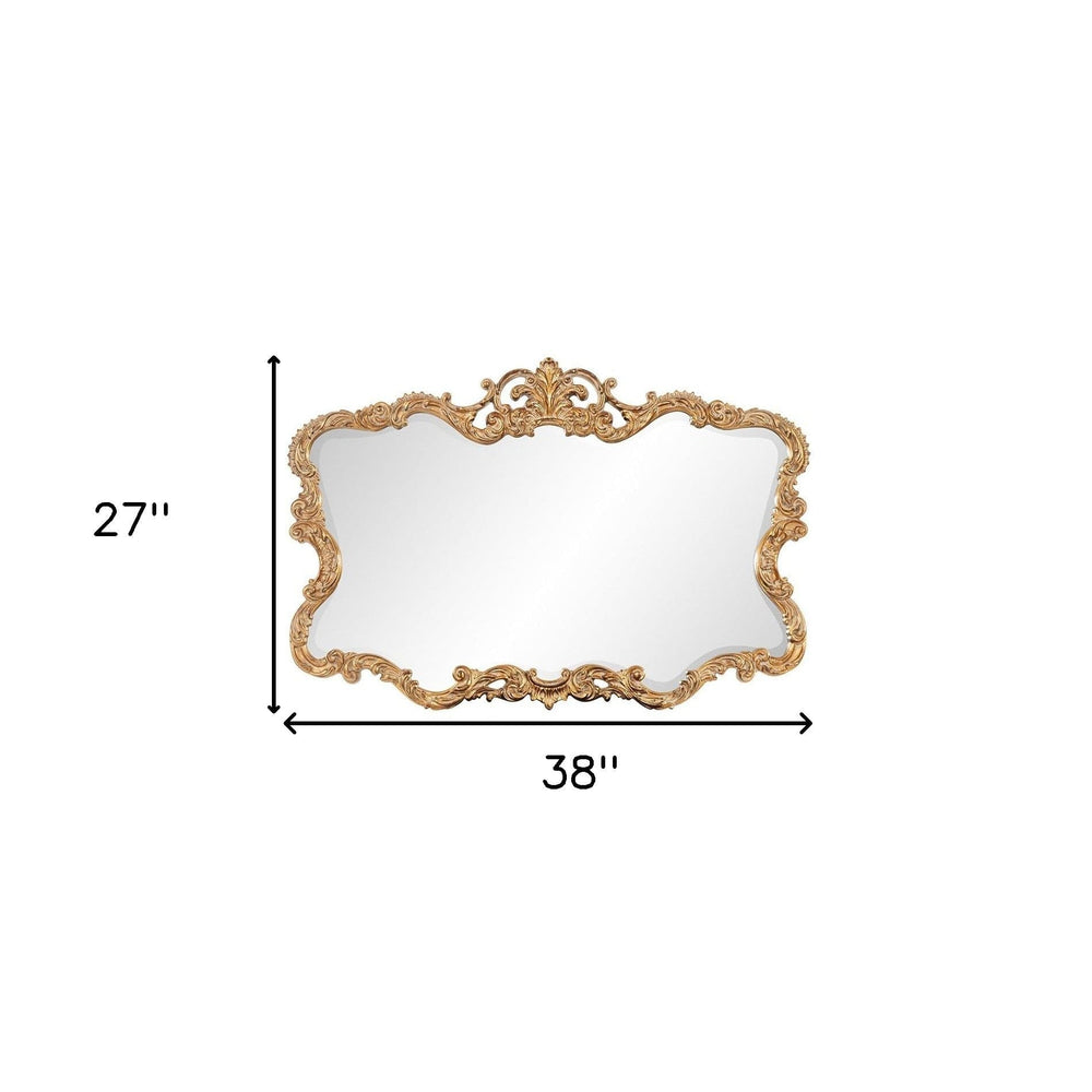 27" Gold Ornate Scroll Framed Accent Mirror - Homeroots - Flyclothing LLC