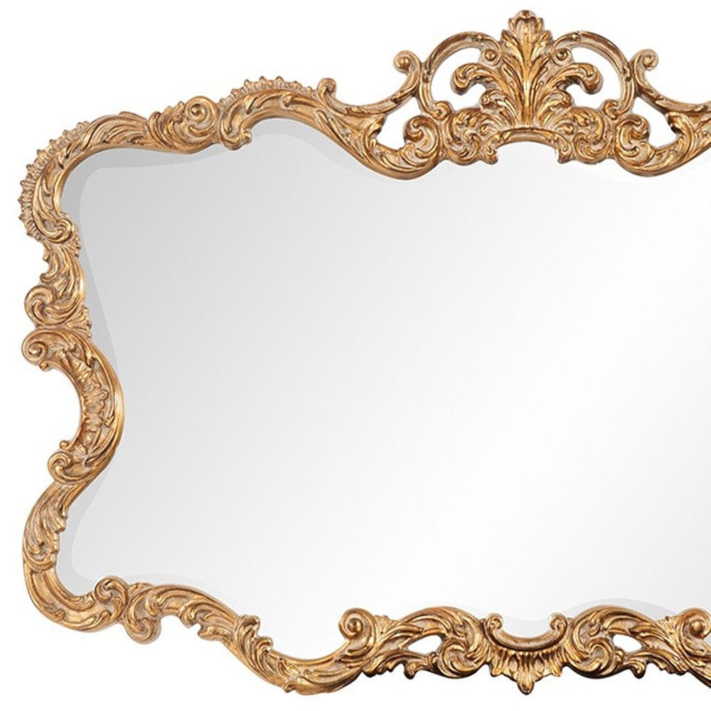 27" Gold Ornate Scroll Framed Accent Mirror - Homeroots - Flyclothing LLC
