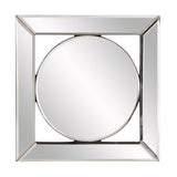 12" Round in Square Glass Framed Accent Mirror - Homeroots - Flyclothing LLC